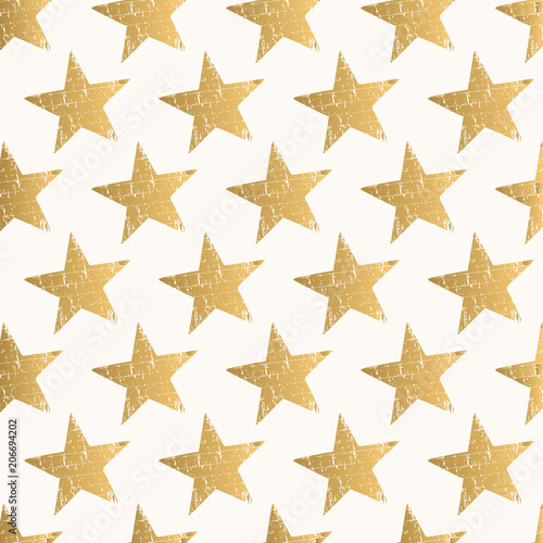 Trendy pattern with golden stars. Vector. Isolated.