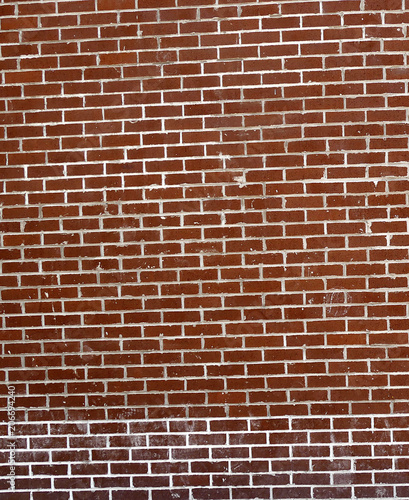 wall built with red bricks