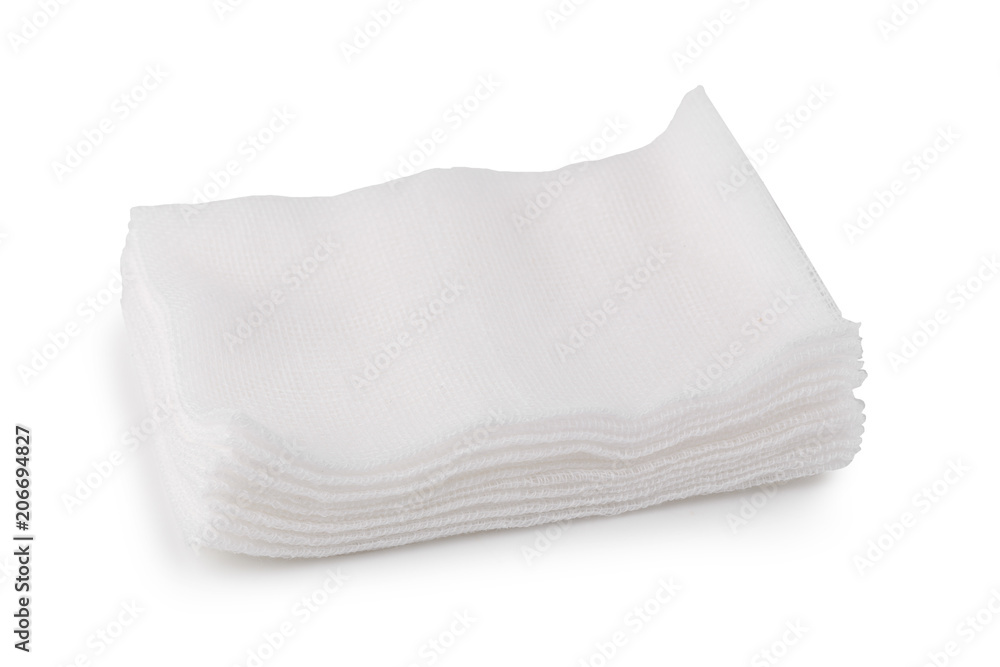 Medical gauze sheet isolate on a white background Medical gauze sheet isolate on a white background