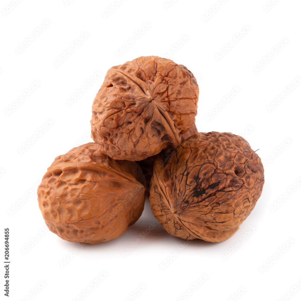 Dry Walnut isolated on a white background Dry Walnut isolated on a white background