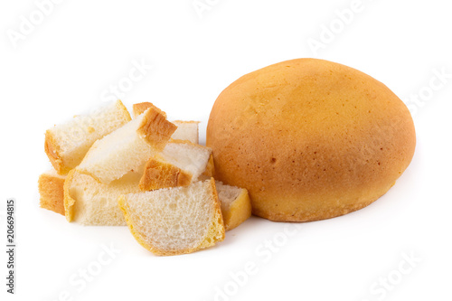 baked bread isolated on a white background