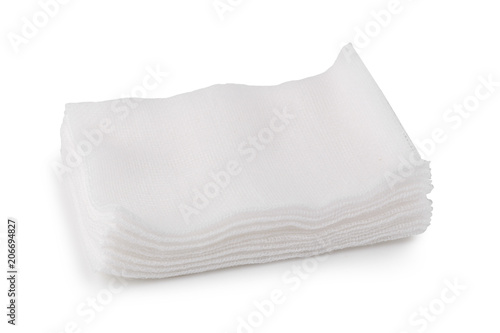 Medical gauze sheet isolate on a white background