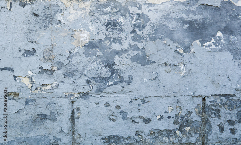 Blue concrete wall grunge texture with cracks. Cracks, scrapes, peeling old  paint and plaster on background of old cement wall. An old cement stone wall  as vintage cracked. Photos | Adobe Stock