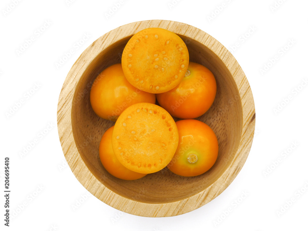 Fresh cape goosebery, physalis, on white background