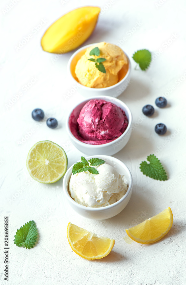 various fruit and berries ice creams various fruit and berries ice creams
