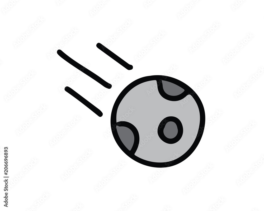 asteroid icon design illustration,hand drawn style design, designed for web and app