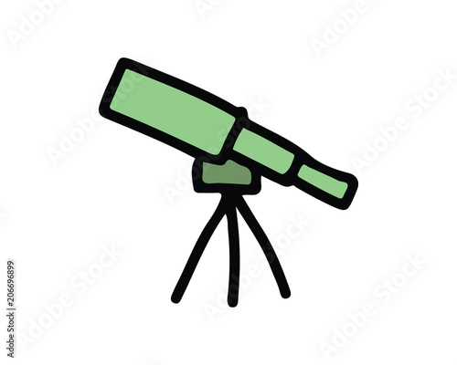 telescope icon design illustration,hand drawn style design, designed for web and app