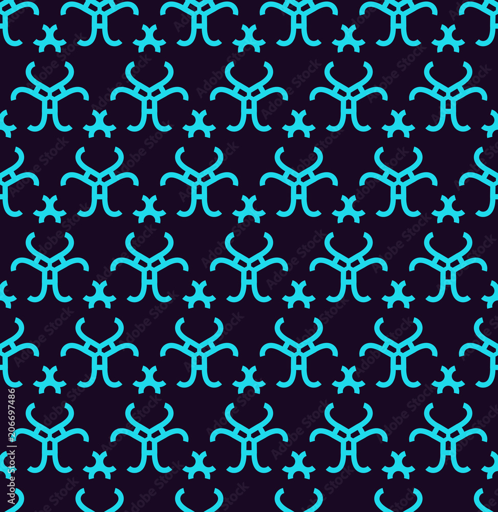 Seamless pattern. Ornament of lines and curls. Linear abstract background. Seamless pattern. Ornament of lines and curls. Linear abstract background.