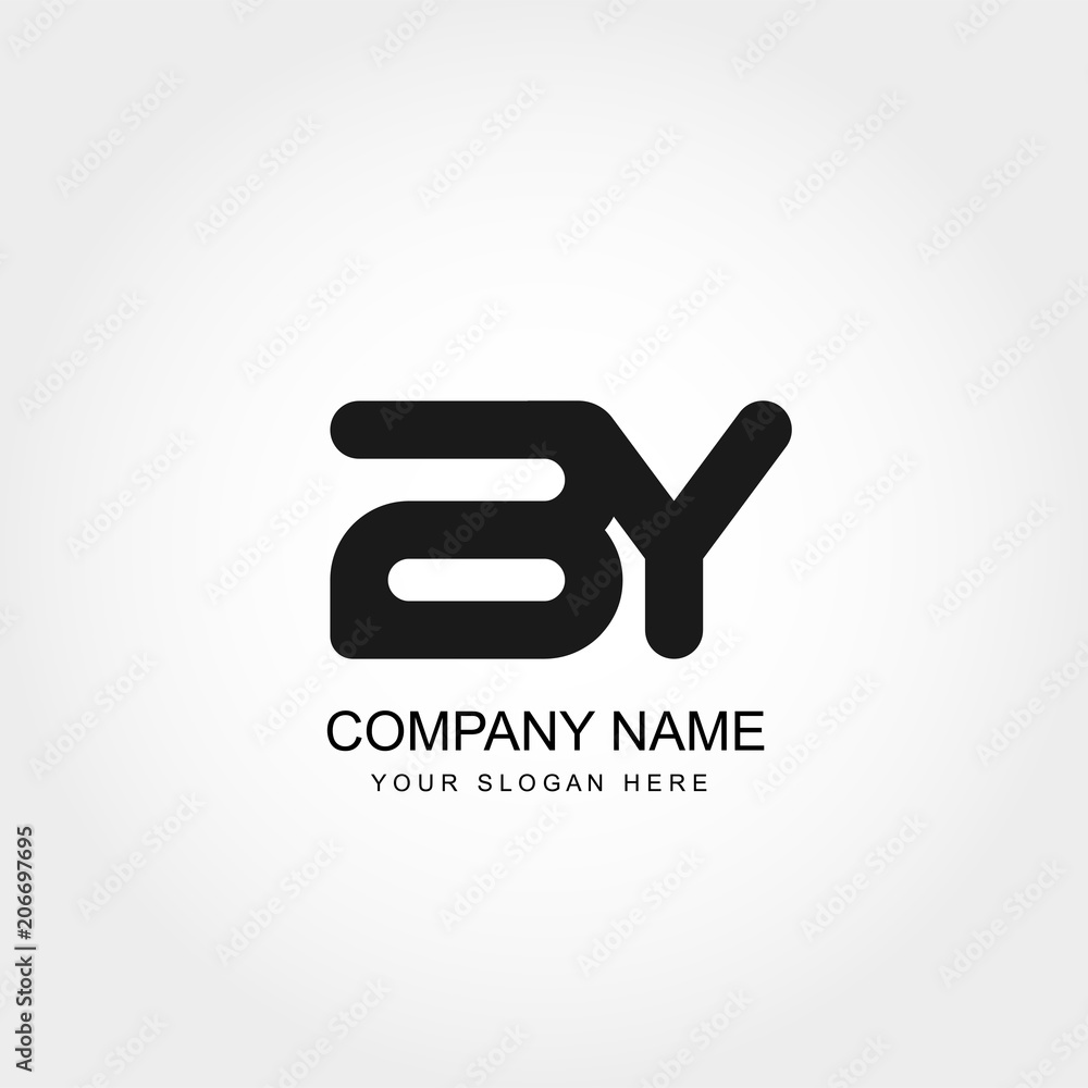 Initial Letter BY Logo Template Vector Design