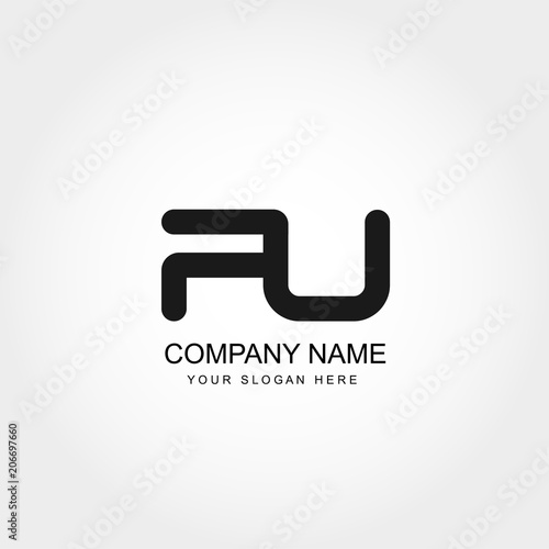 Initial Letter FU Logo Template Vector Design