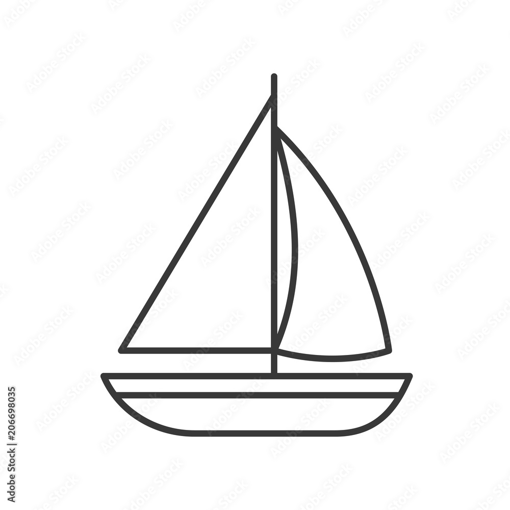 sail ship outline icon on white background sail ship outline icon on white background