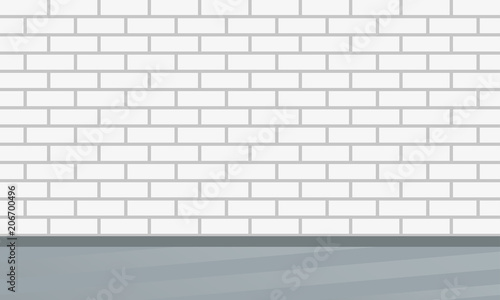 Brick wall. Interior design template with brick pattern. Vector illustration.