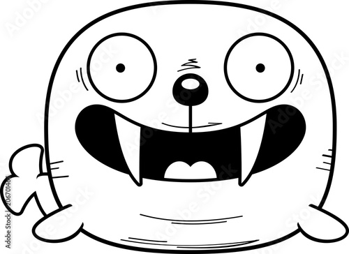 Smiling Cartoon Walrus