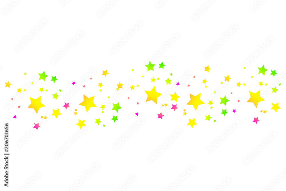 Colored Shooting Star with Elegant Star Trail on White Background Colored Shooting Star with Elegant Star Trail on White Background