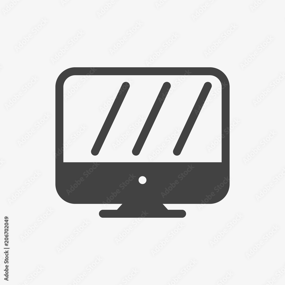 Monitor icon, technology icon. Glyph, Solid style Monitor icon, technology icon. Glyph, Solid style