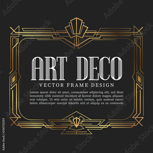 Vintage frame art deco style. vector illustration