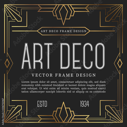 Vintage frame art deco style. vector illustration