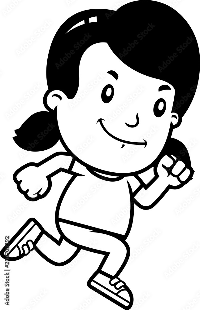 Cartoon Girl Running Cartoon Girl Running