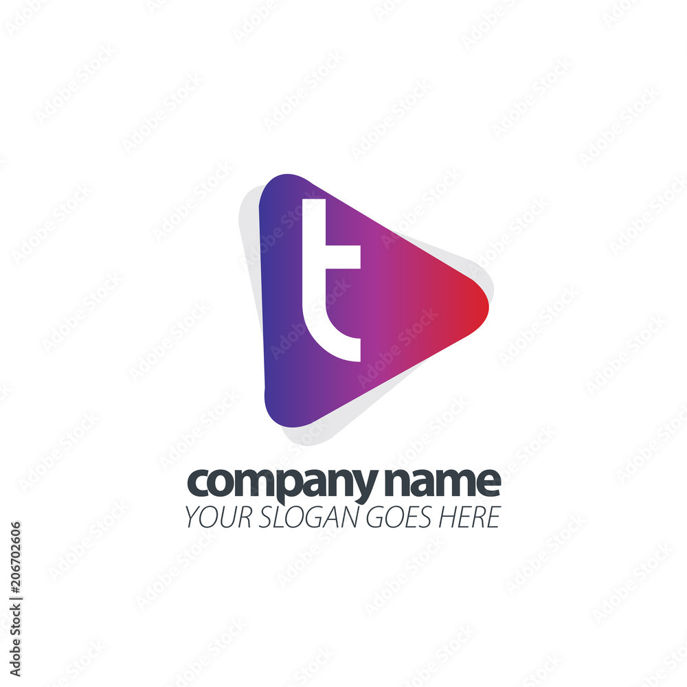 Initial Letter Rounded Triangle Design Logo Template Initial Letter Rounded Triangle Design Logo Template