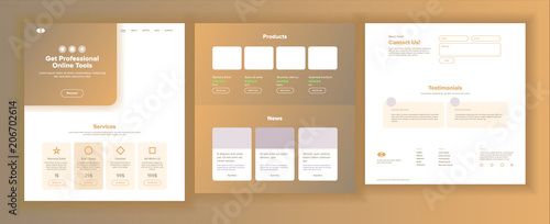 Website Design Template Vector. Business Technology. Landing Web Page. Modern Online Servises. Promotion Settings. Stylish Creativity. Advertising Aanalysis. Illustration