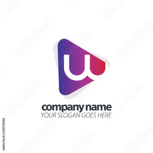 Initial Letter Rounded Triangle Design Logo Template