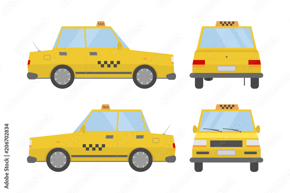 Vector car from all side. Vector car from all side.