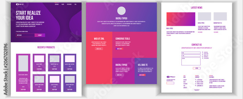 Website Design Template Vector. Business Project. Landing Web Page. Financial Management. Looking Opportunity. Corporate Concept. Popular Ptroducts. Illustration