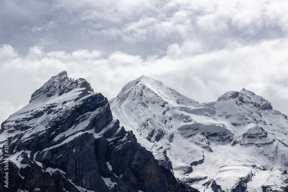 Black and white mountains