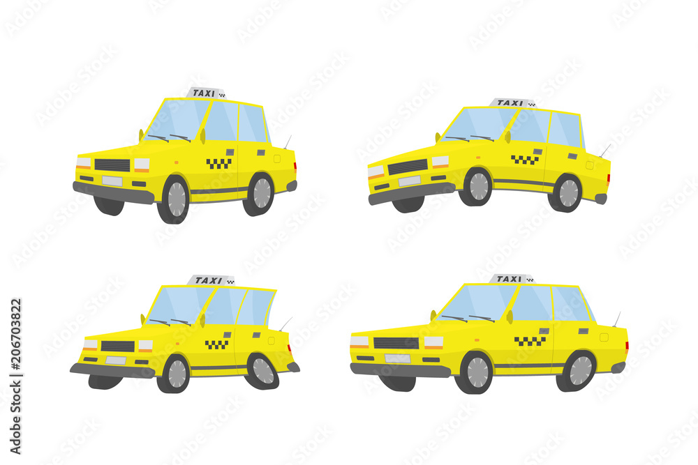Vector cartoon taxi. Vector cartoon taxi.