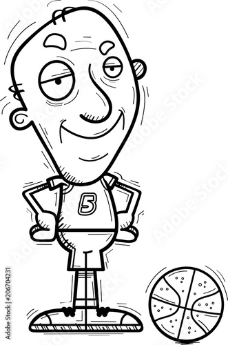 Confident Cartoon Senior Basketball Player