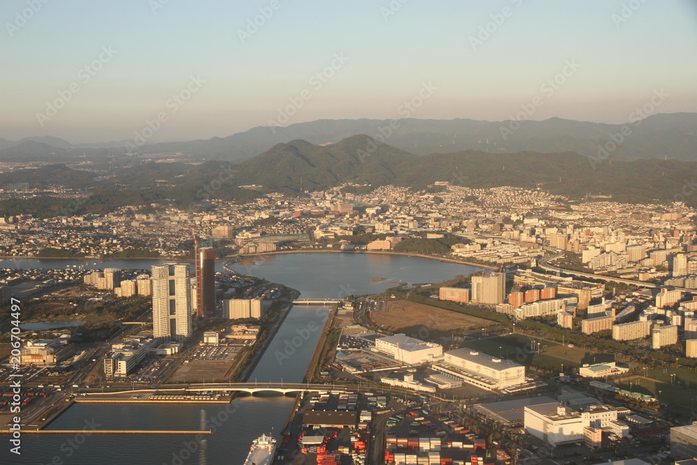 Urban Landscape of Fukuoka Japan