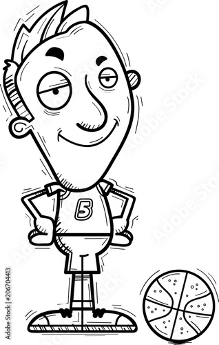 Confident Cartoon Basketball Player