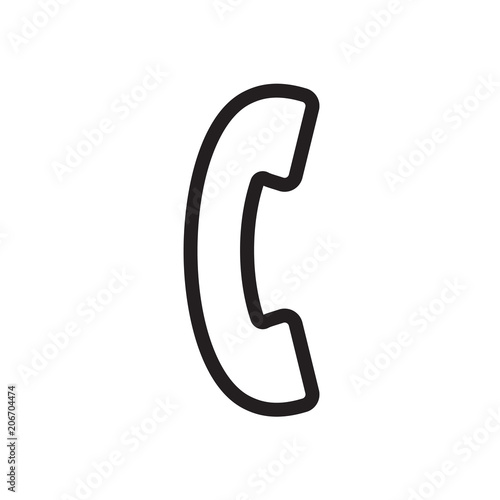 Phone call icon, technology icon. Outline bold, thick line style, 4px strokes rounder edges