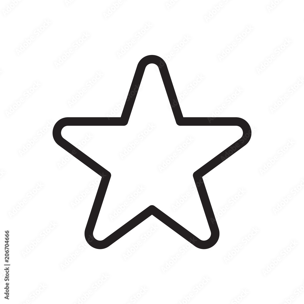 Obraz premium Star icon, signs icon. Outline bold, thick line style, 4px strokes rounder edges