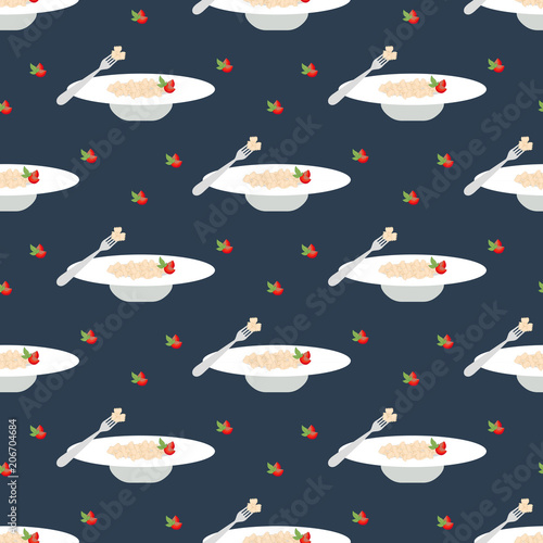 Farfalle pasta seamless pattern