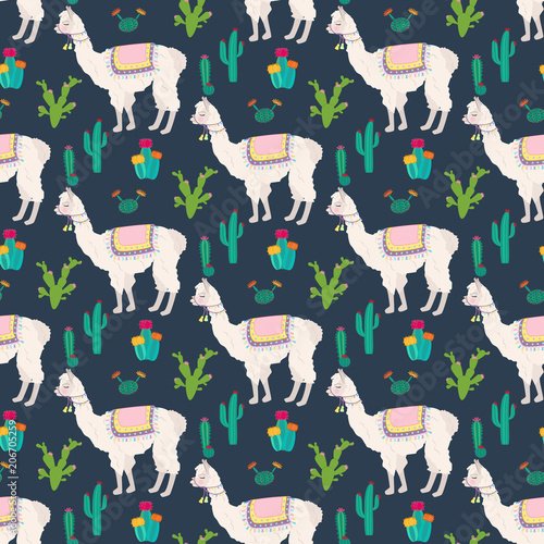 Llama seamless pattern