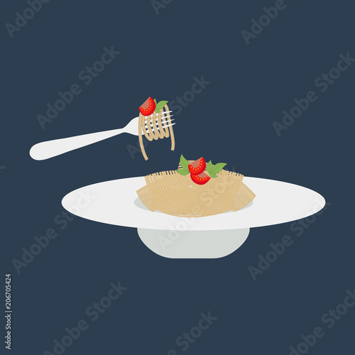 Pasta spaghetti illustration