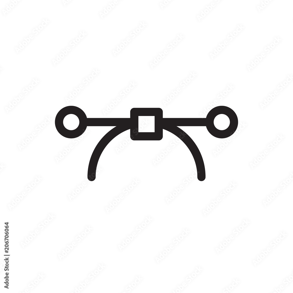 Vector bezier icon, multimedia icon. Outline bold, thick line style, 4px strokes rounder edges Vector bezier icon, multimedia icon. Outline bold, thick line style, 4px strokes rounder edges