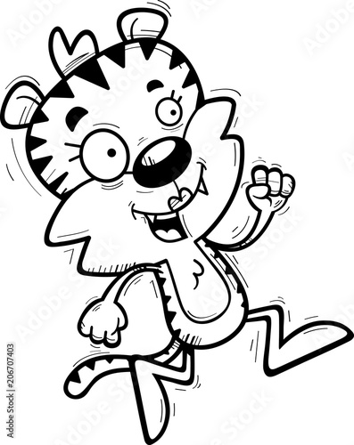 Cartoon Female Tiger Running