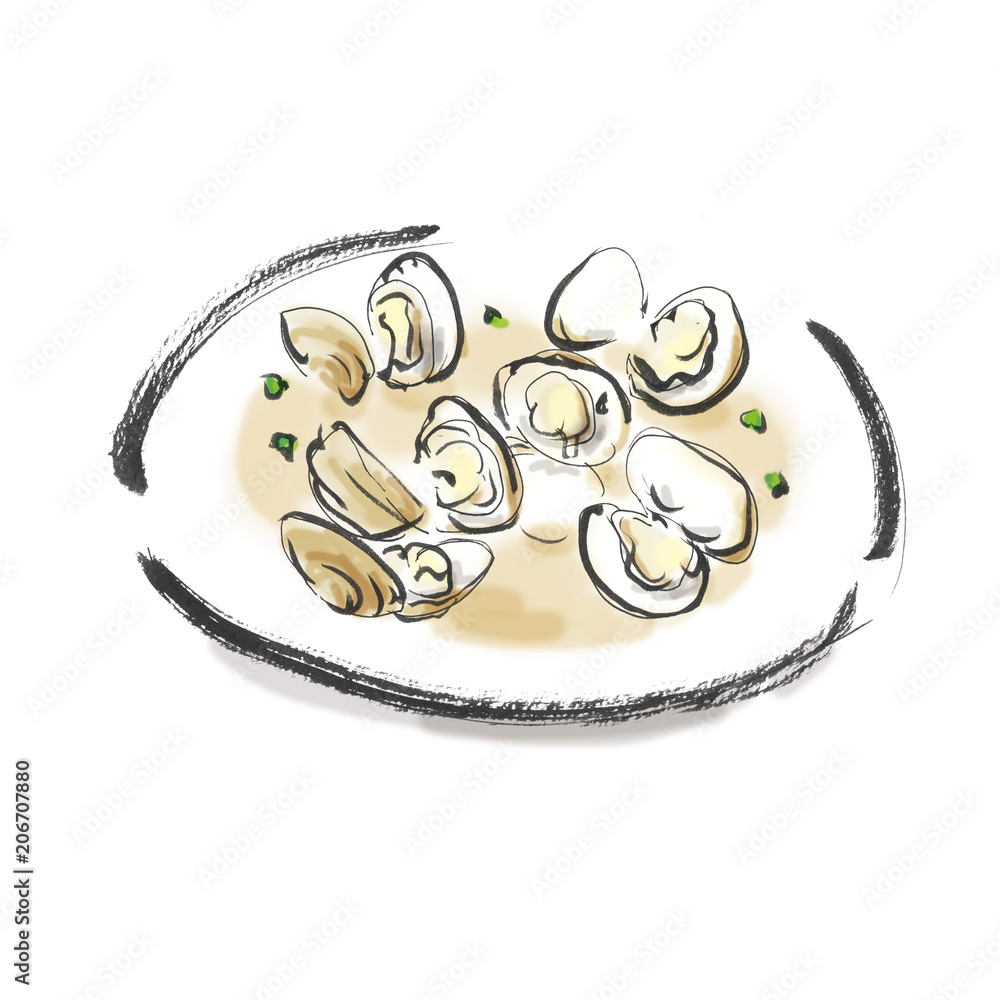 Obraz premium あさり酒蒸し