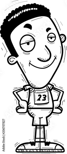 Confident Cartoon Black Track Athlete