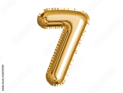 Gold number seven air balloon for baby shower celebrate decoration party