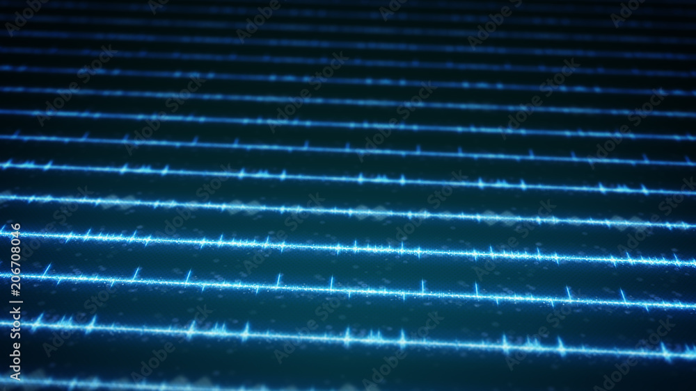 Blue digital audio waves on screen Blue digital audio waves on screen
