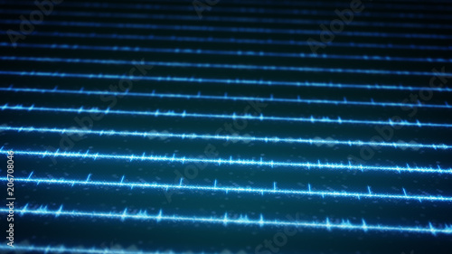 Blue digital audio waves on...