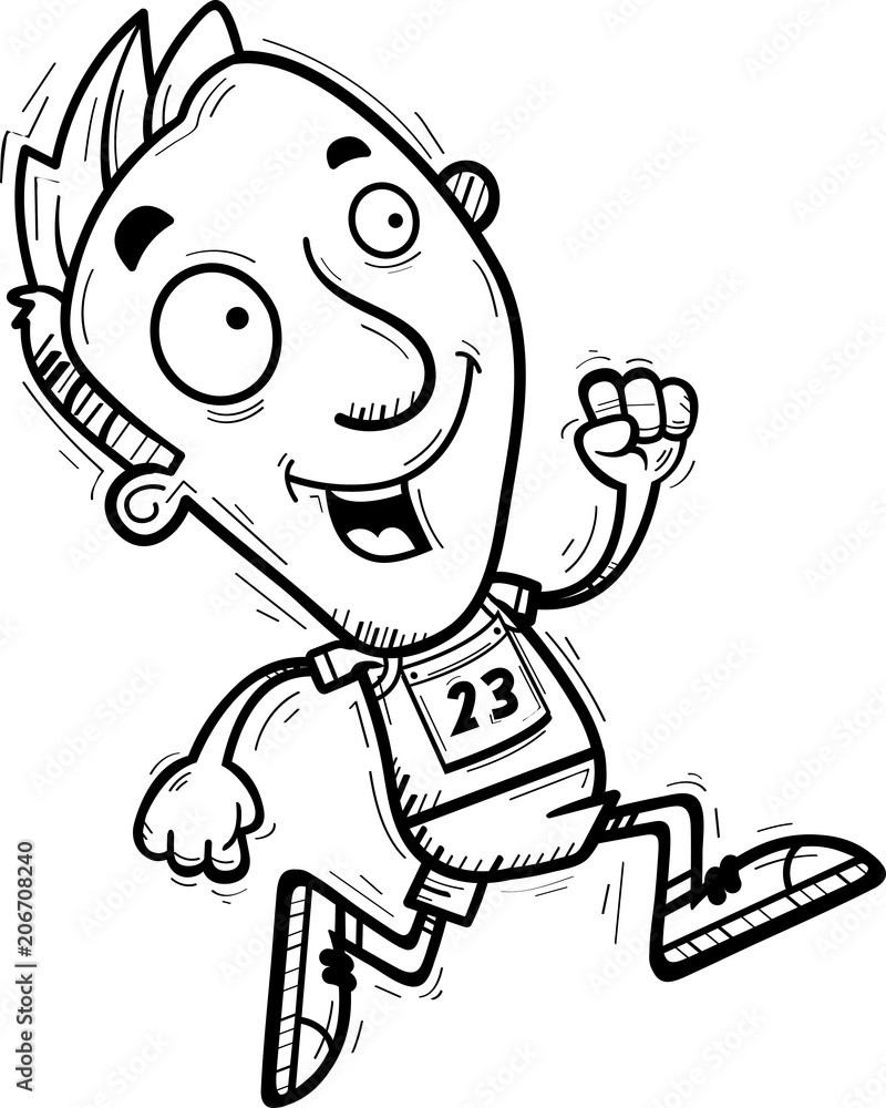 Cartoon Track Athlete Running Cartoon Track Athlete Running