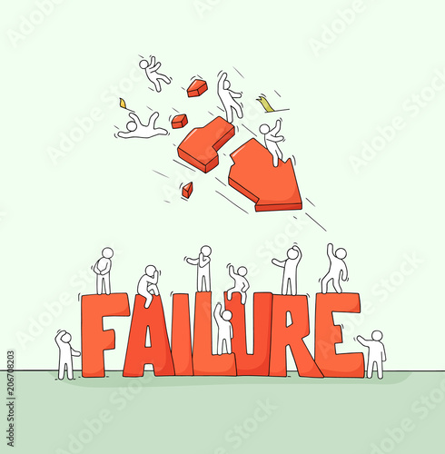 people with big word Failure and crashing arrow