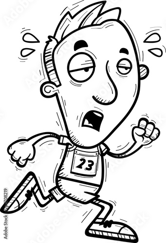 Exhausted Cartoon Track Athlete