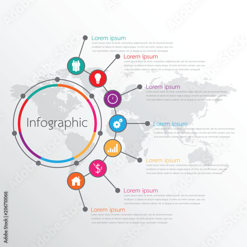 Vector infographic templates used for detailed reports. All 7 topics.