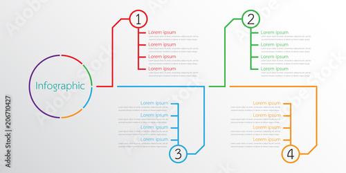 Vector infographic templates used for detailed reports. All 4 topics.