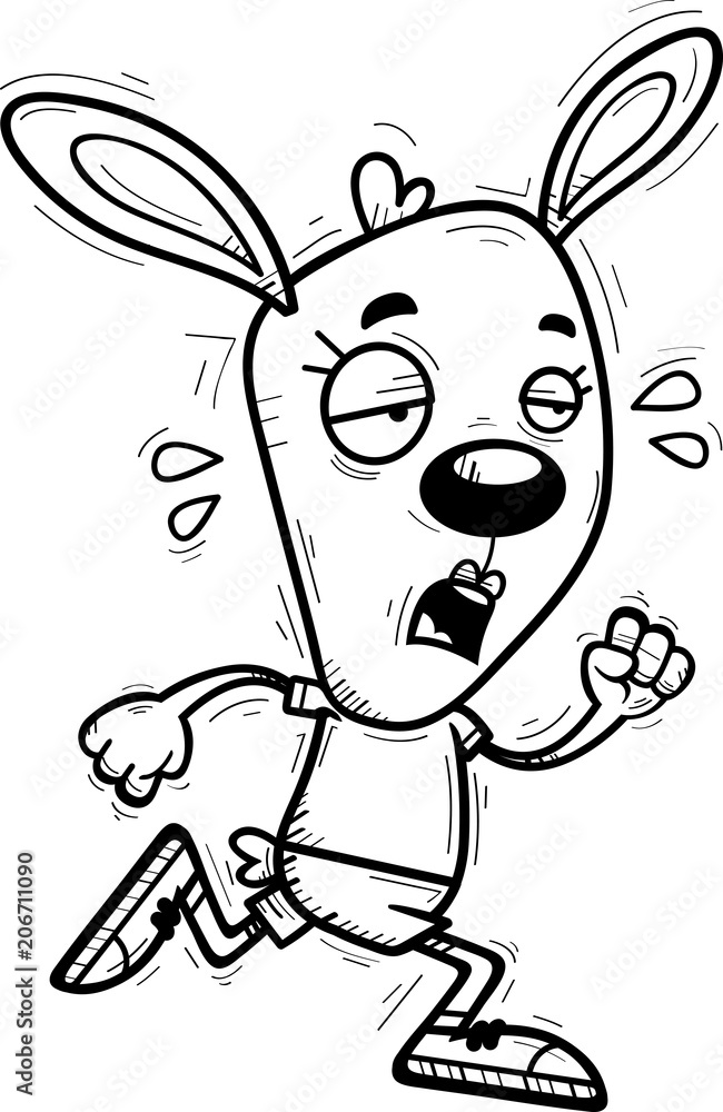 Exhausted Cartoon Bunny Exhausted Cartoon Bunny